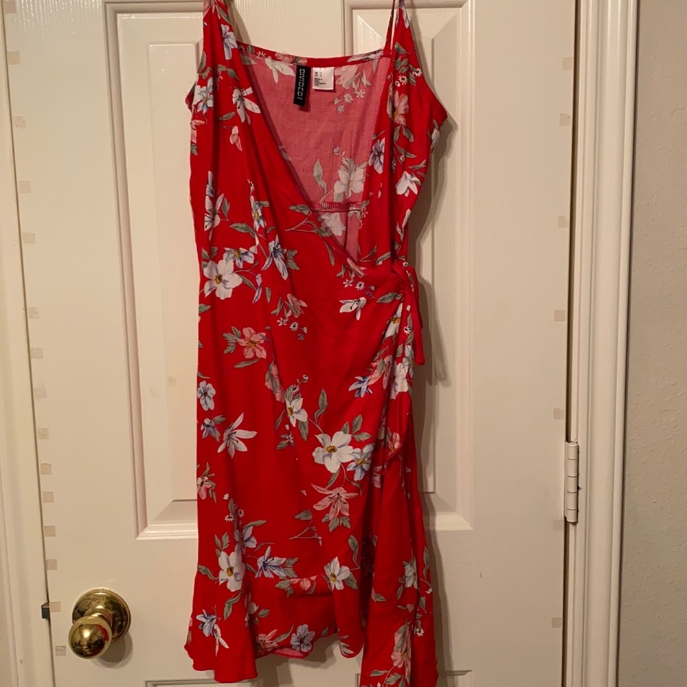 Red dress with flowers